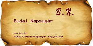 Budai Napsugár névjegykártya